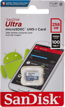 Sandisk 256GB Ultra Microsdxc Uhs 1 Card 100Mb/S Grey -Sdsqunr-256G-Gn3Mn