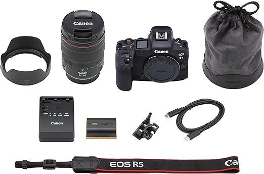 Canon Eos R5 With Rf 24-105mm F/4L Mirrorless Camera Lens Kit